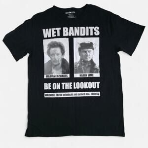 Home Alone Holiday Wet Bandits Mugshot Black And White Christmas Movie Tee